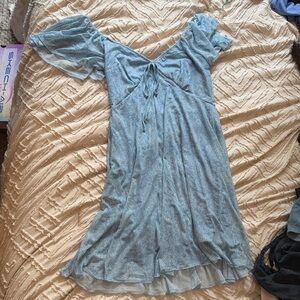 Blue paisley Flutter sleeve Dress